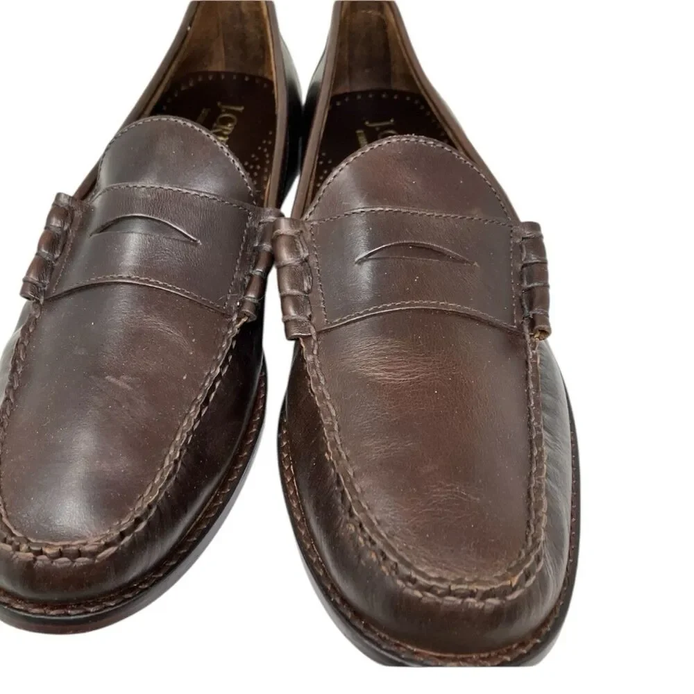 J Crew Camden Loafers Mens 12 Brown Leather Sole‎ Penny Preppy BJ009